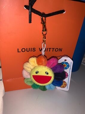 takashi murakami flower bag/purse charm keychain and brooch